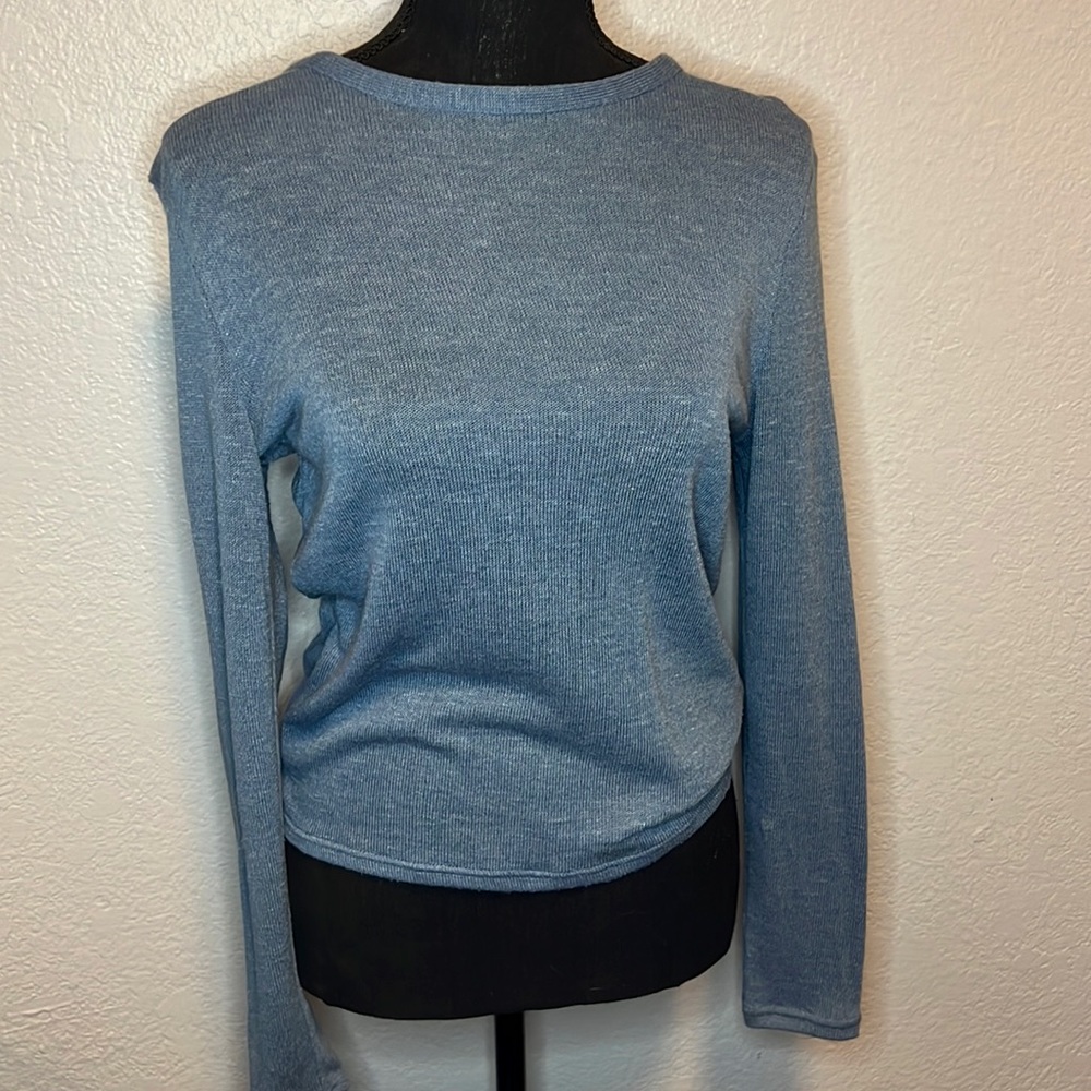 H&M medium blue backless long sleeve